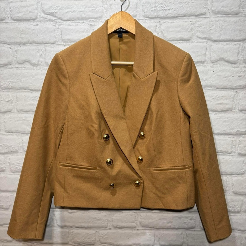 Express Tan Blazer with Gold Buttons
